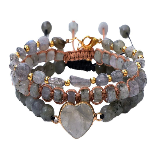Smoky Grey Agate Bracelet Trio