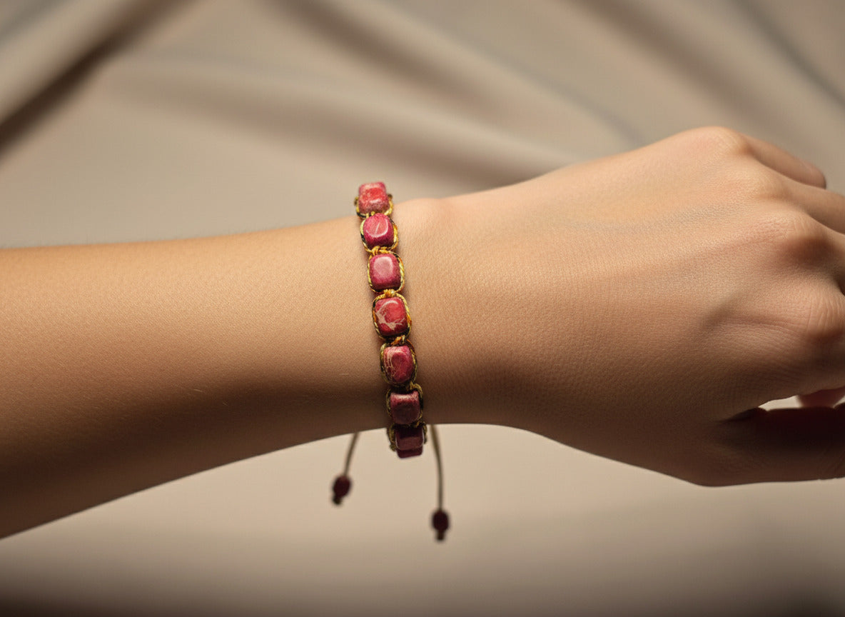 Handmade imperial jasper geometric natural stone bracelets
