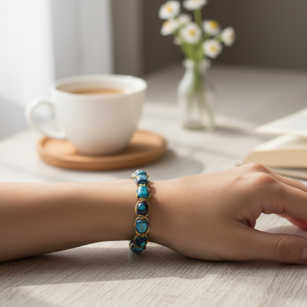 Handmade imperial jasper geometric natural stone bracelets